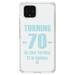 DistinctInk Clear Shockproof Hybrid Case for Google Pixel 4 XL (6.3 Screen) - TPU Bumper Acrylic Back Tempered Glass Screen Protector - Turning 70 is Like Turning 21 in Celsius