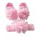 2pcs/Set Newborn Baby Girl Princess Shoes Toddler Infant Wedding Dress Flat Shoes with Free Headband
