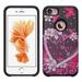 Apple iPhone 8 Case Cover Slim Hybrid Dual Layer Shock Resistant Crystal Case Cover for iPhone 8 - Heart Butterflies