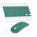 Rechargeable Bluetooth Keyboard and Mouse Combo Ultra Slim Full-Size Keyboard and Ergonomic Mouse for vivo Y3 Standard and All Bluetooth Enabled Mac/Tablet/iPad/PC/Laptop - Jade Green