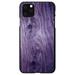 DistinctInk Case for iPhone 13 (6.1 Screen) - Custom Ultra Slim Thin Hard Black Plastic Cover - Purple Weathered Wood Grain Print - Printed Wood Grain Image