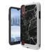 Capsule Case Compatible with Galaxy A01 [Carbon Edge Style Heavy Duty Shockproof Phone Case Silver Black Cover] for Samsung Galaxy A01 SM-A015 All Carriers (Black Marble Print)