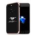 iPhone 7 Plus Case Ford Mustang Script PC+TPU Shockproof Black Carbon Fiber Textures Rose-Red Bumper Cell Phone Case