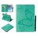 iPad Mini Case Mini 2/3/4 Case Allytech Embossed with Butterfly Series AUTO WAKE/SLEEP Folio Stand Wallet Case with Cards/Cash Holder for iPad Mini 1/ iPad Mini 2/ iPad Mini 3/ iPad Mini 4 Green