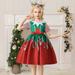 Zpanxa Toddler Girls Christmas Cosplay Dress Baby Girls Princess Dress Little Girls Pageant Flower Girl Dress Net Yarn Sequins Bowknot Sleeveless Dress Christmas Gifts for Girls Red (5-6 Years)