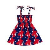 GRNSHTS Toddler Girl 4th of July Dress America Flag Strap Dresses Kids Summer Clothes Backless Stripe Stars Party Dress(Navy Blue 1-2T)