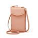 Dicasser Small Crossbody Cell Phone Purse for Women Mini Messenger Shoulder Handbag Wallet with Credit Card Slots(Light Pink)