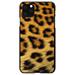 DistinctInk Case for iPhone 13 Pro MAX (6.7 Screen) - Custom Ultra Slim Thin Hard Black Plastic Cover - Brown Black Leopard Fur Skin Print