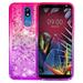 FIEWESEY for LG K40 Case Liquid Glitter Diamond Quicksand Cute TPU Protective Cover for Girls and Women Phone Case for LG K40/LG Solo Lte/LG LMX420/LG X4 2019(Red/Purple)