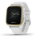 Garmin Venu Sq GPS Smartwatch (Light Gold Aluminum Bezel with White Case and Silicone Band)