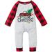 LOVEBAY Newborn Baby Girl Boy Christmas Outfit My First Christmas Romper Plaid Pants Toddler Baby Girls Clothes