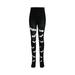Frobukio Kids Girls Halloween Printed Pantyhose Elastic Waist Warm Socks Stockings Leggings Pants Black White Bat 4-7 Years