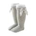 Seyurigaoka Baby Girls Cotton Long Socks Solid Color Big Bow Knee High Stocking