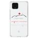 DistinctInk Clear Shockproof Hybrid Case for Google Pixel 4 XL (6.3 Screen) - TPU Bumper Acrylic Back Tempered Glass Screen Protector - Nurse - Not All Super Heroes Wear Capes