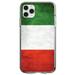 DistinctInk Clear Shockproof Hybrid Case for iPhone 13 Pro MAX (6.7 Screen) - TPU Bumper Acrylic Back Tempered Glass Screen Protector - Italy Flag Old Weathered Red White Green - Love of Italy