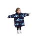 Oversized Wearable Blanket Hoodie For Adult Kids - Big Hooded Sherpa Junior Sweatshirt With Front Pocket