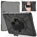for Microsoft Surface Go 3 Case 2021 Surface Go 2 Case 2020 Surface Go Case 2018 Shockproof Heavy Duty Protection Hybrid with Kickstand with Hand Strap Compatible with Surface Black