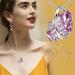 Floleo Clearance Ladies Fashion Geometric Rhinestone Necklace Pendant Necklace Gift Jewelry Clearance