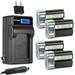 Kastar 4-Pack EN-EL1 Battery and LCD AC Charger Compatible with Nikon EN-EL1 ENEL1 Konica Minolta NP-800 NP800 Battery Nikon MH-50 MH-52 MH-53 Konica Minolta BC-900 Charger