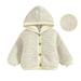 URMAGIC Baby Boy Girl Sweater Cardigan Plush Lined Hooded Knit Coats for Infant Todder Kids