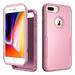 Allytech iPhone SE 2022 Case iPhone SE 2020 Case iPhone 8/7 Case Rugged Hybrid TPU PC Military Grade Protection Shockproof Back Cover Case for Apple iPhone SE 2nd/3rd Gen/ iPhone 8/7 - Pink
