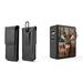 Pouch and Wall Charger Bundle for BLU View 2: Vertical Double Belt Holster Case (Black) and 45W Dual USB Port PD Power Delivery Type-C and USB-A Power Adapter (American Deer Camo)
