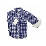 KANZ Baby Boys Button-Down Checkered Long Sleeve Shirt 18 Months/86 cm Blue/White Cotton