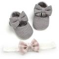 Luxsea 2pcs/Set Newborn Baby Girl Princess Shoes Toddler Infant Wedding Dress Flat Shoes with Free Headband