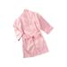 Caitzr Baby Girl Solid Color Pajamas Silk Satin Gown Sleepwear Plain Kimono Robe Nightwear