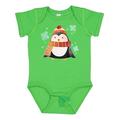 Inktastic Cute Winter Penguin in Hat and Scarf with Snowflakes Boys or Girls Baby Bodysuit