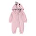 Dadaria Onesies for Baby 0-24Month Toddler Baby Girl Boy Long Sleeved Cartoon Shark Hooded Jumpsuit Romper Suit Pink 3-6 Month Toddler