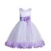 Ekidsbridal Ivory Floral Rose Petals Tulle Flower Girl Dress Christening Father Daughter Dance Recital Ballroom Gown for Wedding 007 8