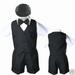 New Infant Boy & Toddler Black Wedding Vest Shorts Suit Outfits 0-24M 2T 3T 4T