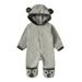 dmqupv Body Suits Baby Hooded Romper Footed Baby Coat Ears Girl Bear Jumpsuit 2t Boys Clothes Spring Grey 18-24 Months