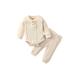 Canrulo Newborn Baby Girl Girl Long Sleeve Button Sweater Knitting Romper Tops+Casual Trousers Pants Clothes Apricot 3-6 Months