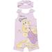 Disney Princess Rapunzel Newborn Baby Girls Snap Romper and Headband Newborn to Toddler