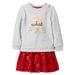Infant Girls Gray & Red Oh What Fun Christmas Baby Outfit Sweatshirt & Skirt NB