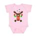Inktastic Cute Christmas Reindeer with Red Nose Ornaments and Bow Tie Boys or Girls Baby Bodysuit