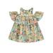 JYYYBF Toddler Kids Girls Casual Dress Cold Shoulder Sleeveless Floral Print Ruffled Princess Dress Summer Clothing