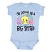 Inktastic Easter I m Gonna Be a Big Sister with Purple and Pink Eggs Girls Baby Bodysuit