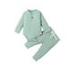 Infant Baby Girl Boy Clothes Knit Button Romper Top Pants Set 2Pcs Baby Fall Winter Bodysuit