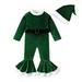 URMAGIC 1-5T Baby Santa Outfit Toddler Boy & Girl Christmas Outfits Infant Velvet Romper with Long Tail Santa Claus Hat