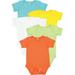 Rabbit Skins Baby Bodysuits Girls & Boys Newborn to 24 Months 5-Pack Set Snap Closure Multi-color Cotton Beach Ball: Caribbean/Yellow/White/ Key Lime/Orange Newborn