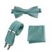 Mens Pre-tied Bow Tie Adjustable Stretch Suspender and Pocket Square Sets