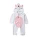 Binpure Newborn Baby Girls Unicorn Flannel Hooded Romper Long Sleeve Jumpsuit Outfit