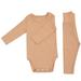 nsendm 5month Baby Baby Girls Boys Autumn Solid Cotton Long Sleeve Long Pants Romper Sleepers Baby Boy Orange 18-24 Months