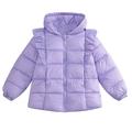 Baozhu Toddler Girl Puffer Hooded Coat Little Kid Winter Ruffle Down Jacket