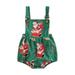 JYYYBF 0-24M Christmas Newborn Baby Boy Girl Romper Santa Claus Print Sleeveless Overalls Jumpsuit Cute Xmas Clothing Grass Green 12-18 Months