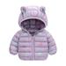 Winter Savings! YYDGH Kids Zipper Winter Coats with Hooded Toddler 3D Ear Dinosaur Print Solid Hoodie Light Puffer Jacket for Baby Boys Girls (Purple 4-5 Years)