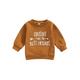 Calsunbaby Toddler Boys Girls Pullover Sweatshirt Casual Letter Printed Round Neck Baby Long Sleeve Tops Streetwear Caramel 1 2-3 Years